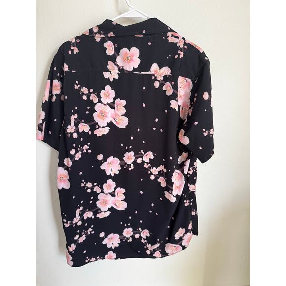 Just Attitude Men's Cherry Blossom Short-Sleeve Button-Up Shirt Floral Size XL - Picture 3 of 9